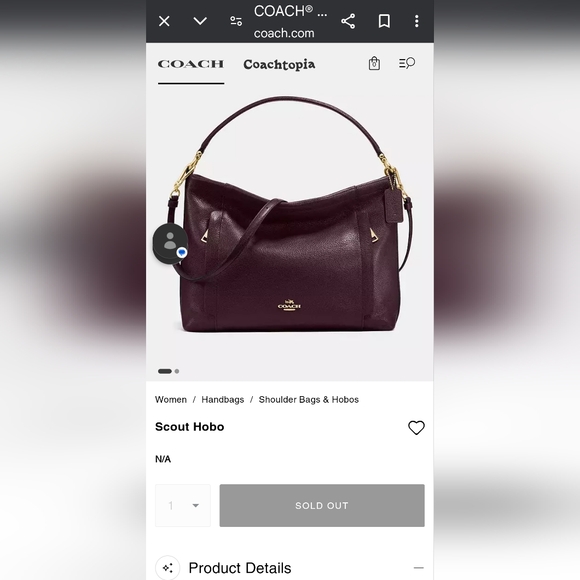 🎁 NEW COACH Scout Hobo Burgundy Oxblood Satchel/Shoulder/Crossbody Bag - Picture 2 of 16